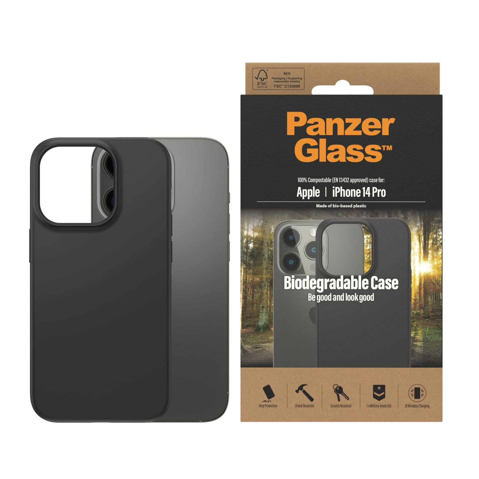 PanzerGlasstm Biodegradabil Apple iPhone 14 Pro | Negru thumb