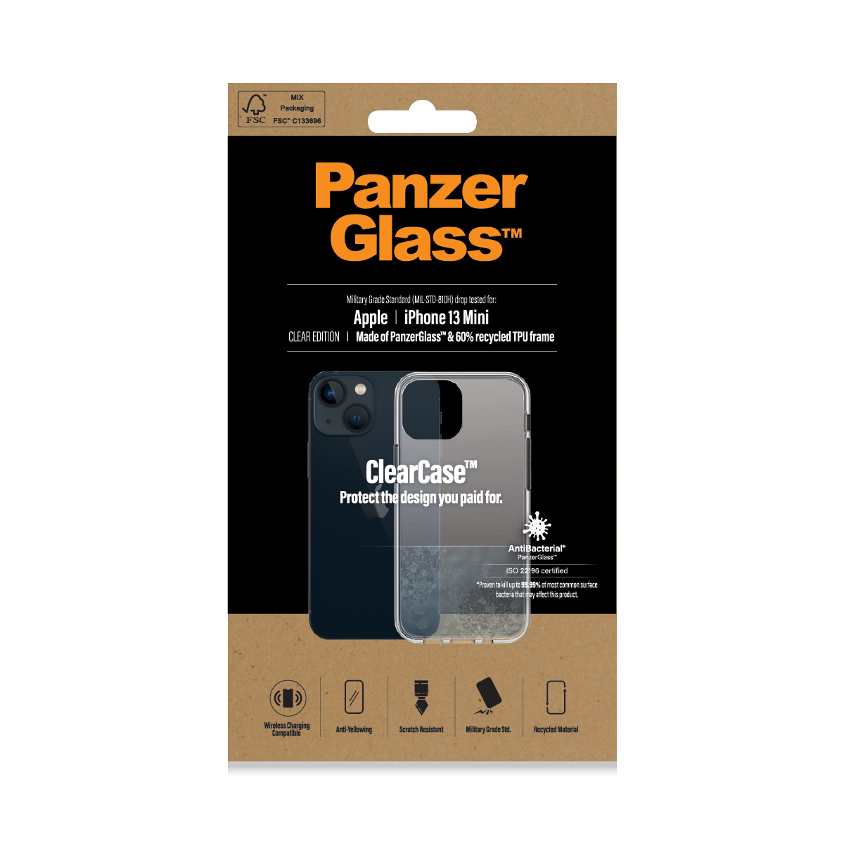 Husa Spate PanzerGlass pentru iPhone 13 Mini Transparent thumb