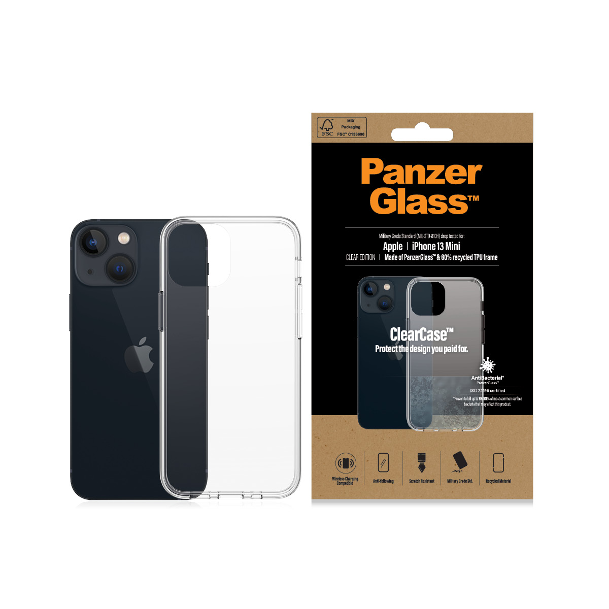 Husa Spate PanzerGlass pentru iPhone 13 Mini Transparent thumb