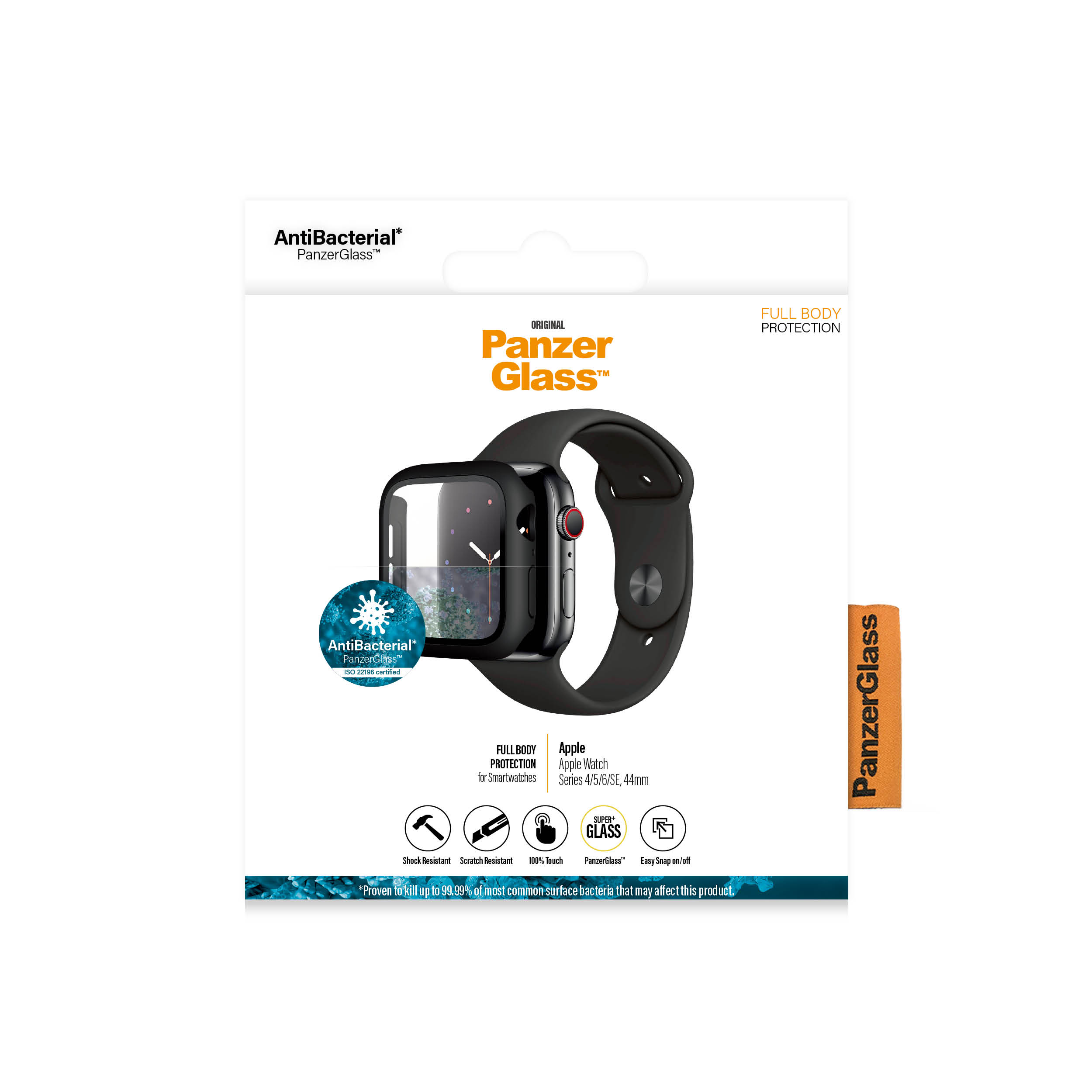 PanzerGlass Full Body Apple Watch 4 | 5 | 6 | SE 44mm | Sticla de protectie pentru ecran thumb