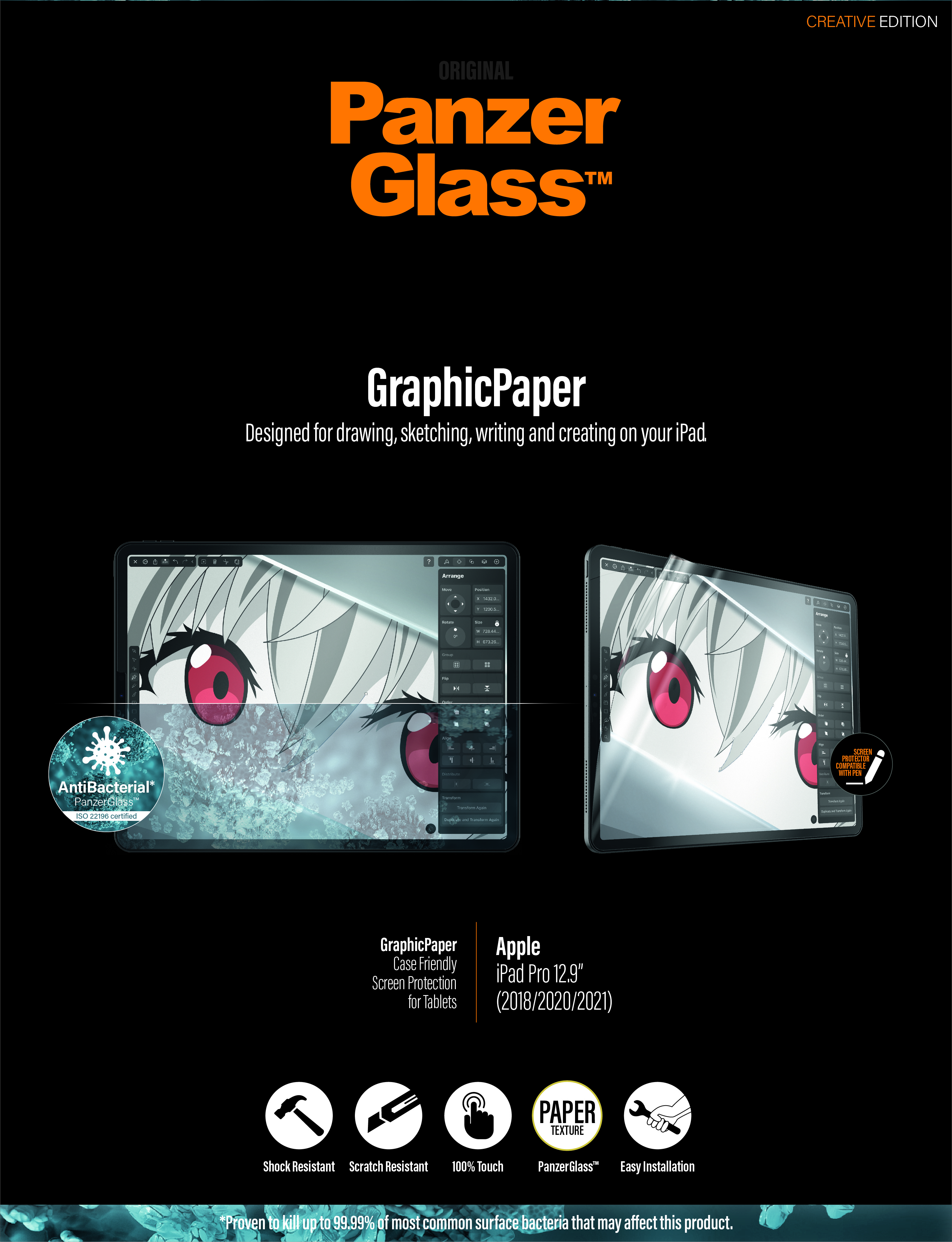 PanzerGlass GraphicPaperr Apple iPad Pro 12.9 - Paper Feel | Sticla de protectie pentru ecran thumb