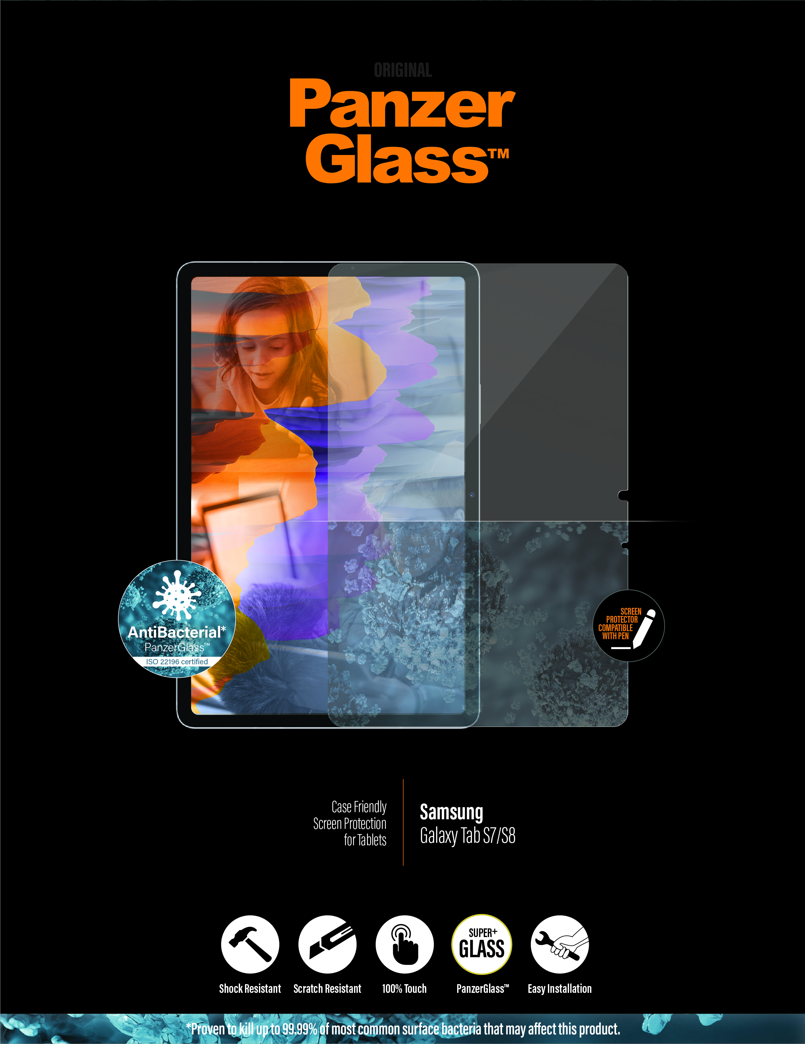 PanzerGlass Samsung Galaxy Tab S7 | S8 | Sticla de protectie pentru ecran thumb