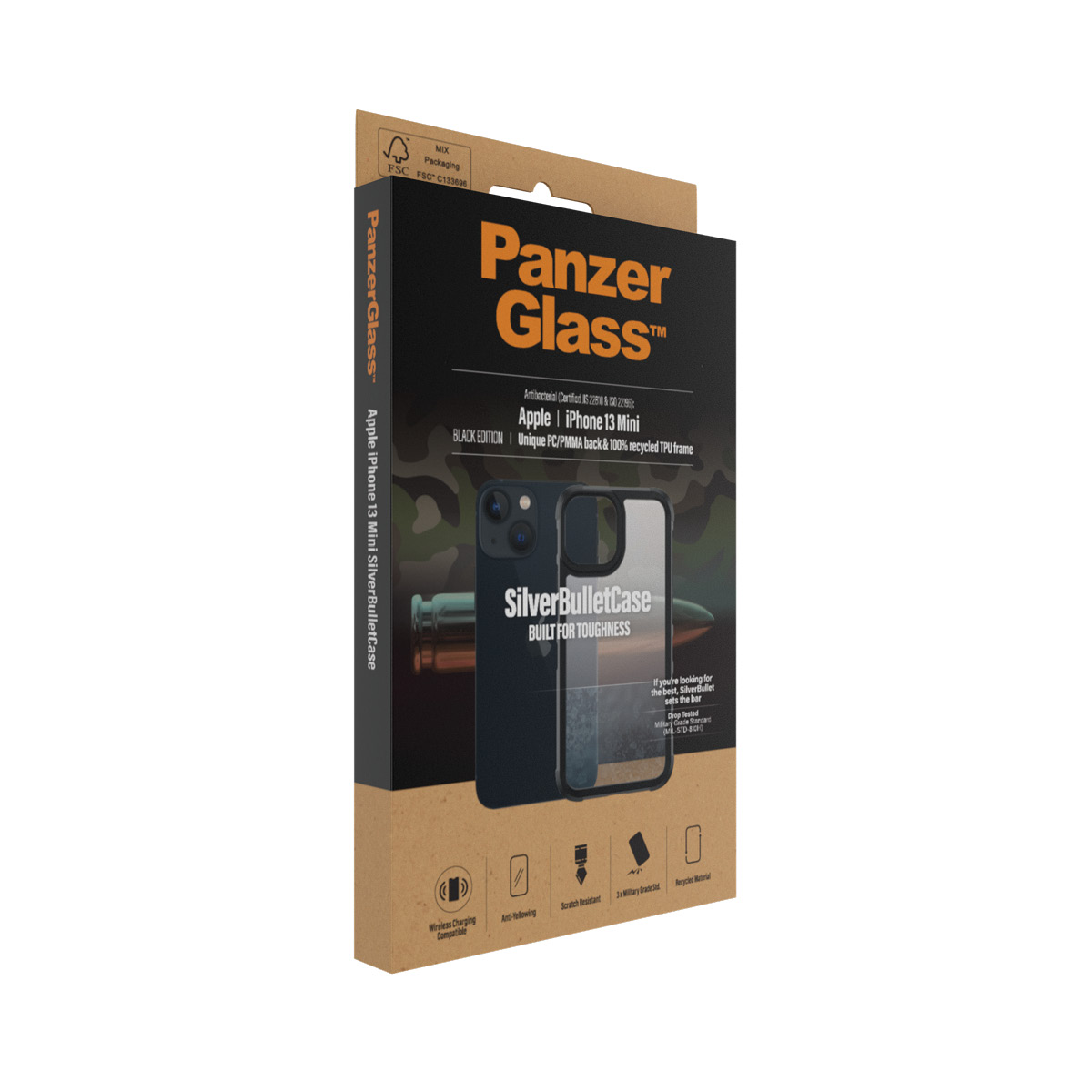 PanzerGlasstm SilverBullet ClearCase Apple iPhone 13 Mini | Negru thumb