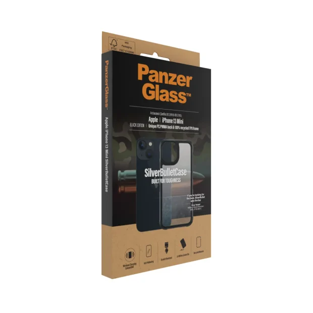 Husa Spate PanzerGlass pentru iPhone 13 Mini Rama Negru