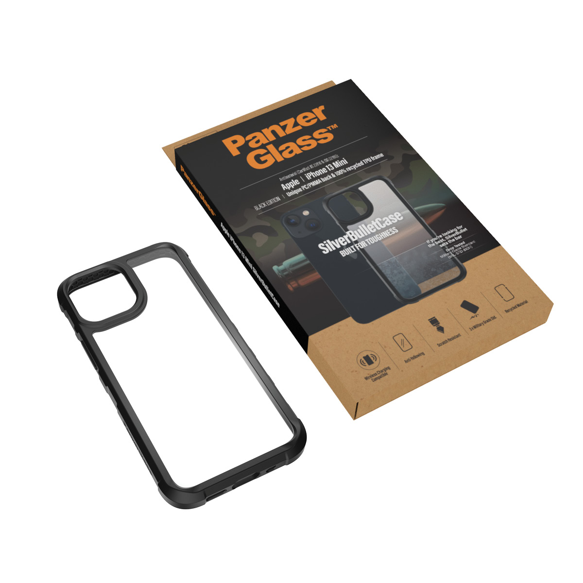 PanzerGlasstm SilverBullet ClearCase Apple iPhone 13 Mini | Negru thumb