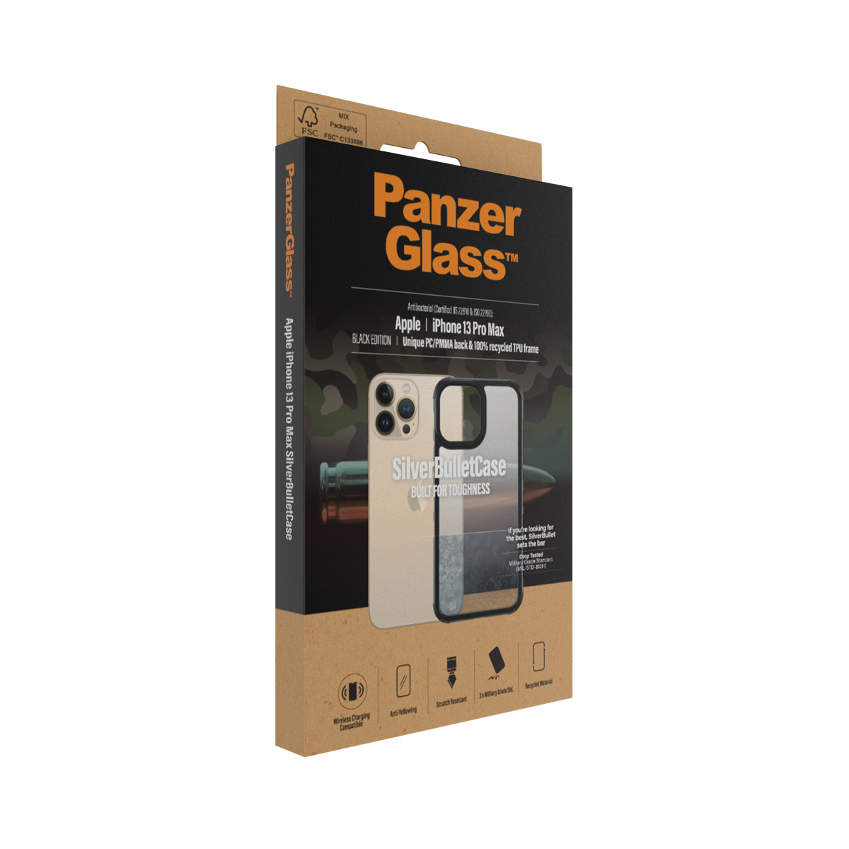 PanzerGlasstm SilverBullet ClearCase Apple iPhone 13 Pro Max | Negru thumb