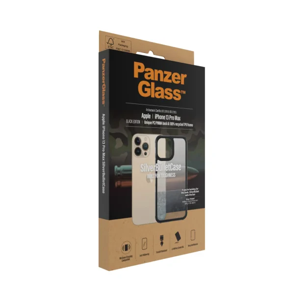 Husa PanzerGlasstm SilverBullet ClearCase Apple iPhone 13 Pro Max | Negru