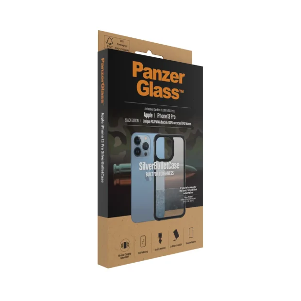 Husa PanzerGlasstm SilverBullet ClearCase Apple iPhone 13 Pro | Negru