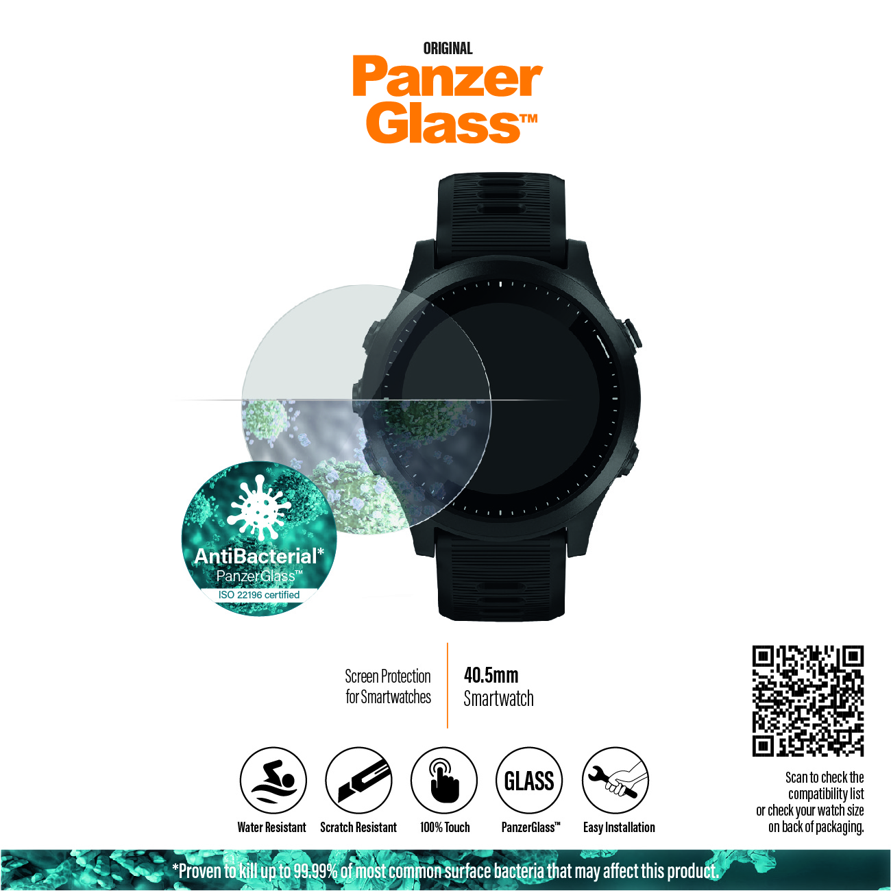 PanzerGlass SmartWatch 40,5 mm | Sticla de protectie pentru ecran thumb