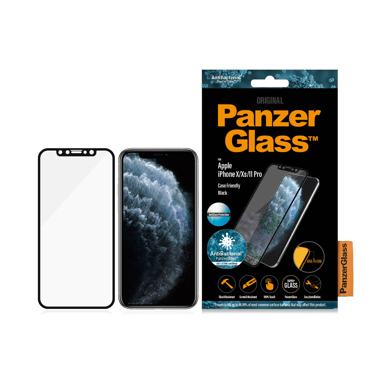 Protector de ecran anti-orbire PanzerGlass Apple iPhone 11 Pro | Xs | X | De la margine la margine thumb