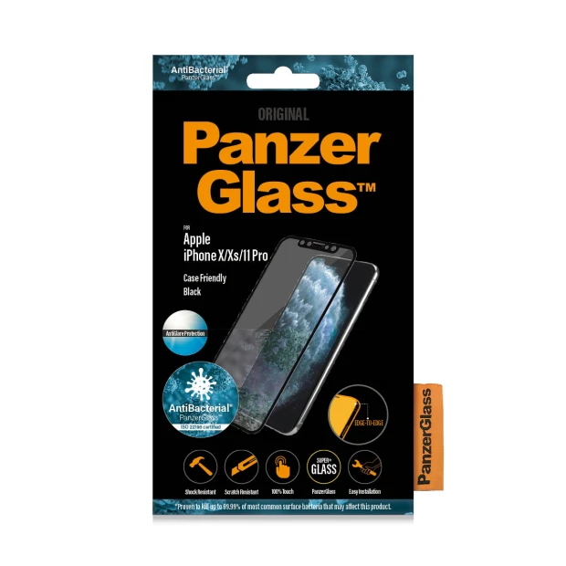 Protector de ecran anti-orbire PanzerGlass Apple iPhone 11 Pro | Xs | X | De la margine la margine