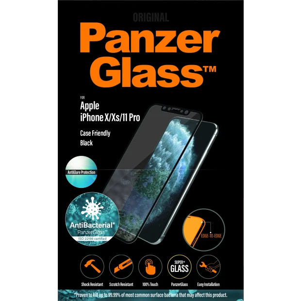 Protector de ecran anti-orbire PanzerGlass Apple iPhone 11 Pro | Xs | X | De la margine la margine