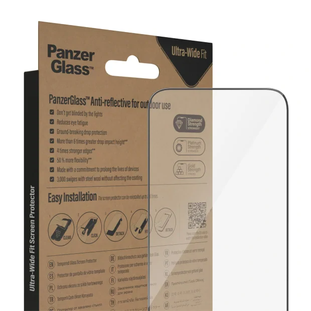 Protector de ecran antireflex PanzerGlass Apple iPhone 14 Pro Max | Potrivire ultra-larga cu EasyAligner
