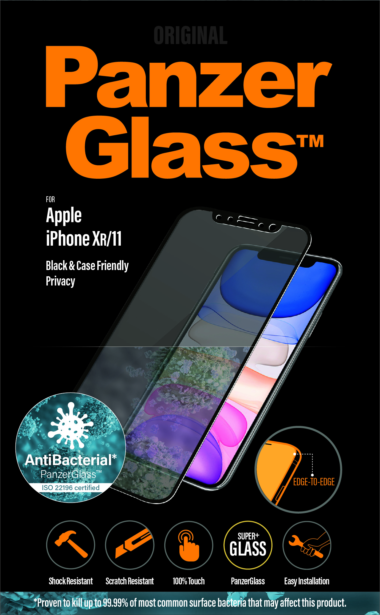 Folie Sticla Privacy PanzerGlass pentru iPhone XR/11 Negru thumb