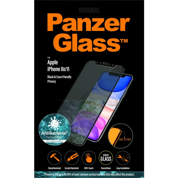 Folie Sticla Privacy PanzerGlass pentru iPhone XR/11 Negru