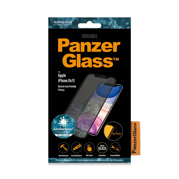 Folie Sticla Privacy PanzerGlass pentru iPhone XR/11 Negru