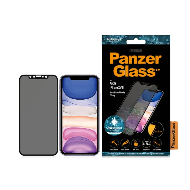 Folie Sticla Privacy PanzerGlass pentru iPhone XR/11 Negru