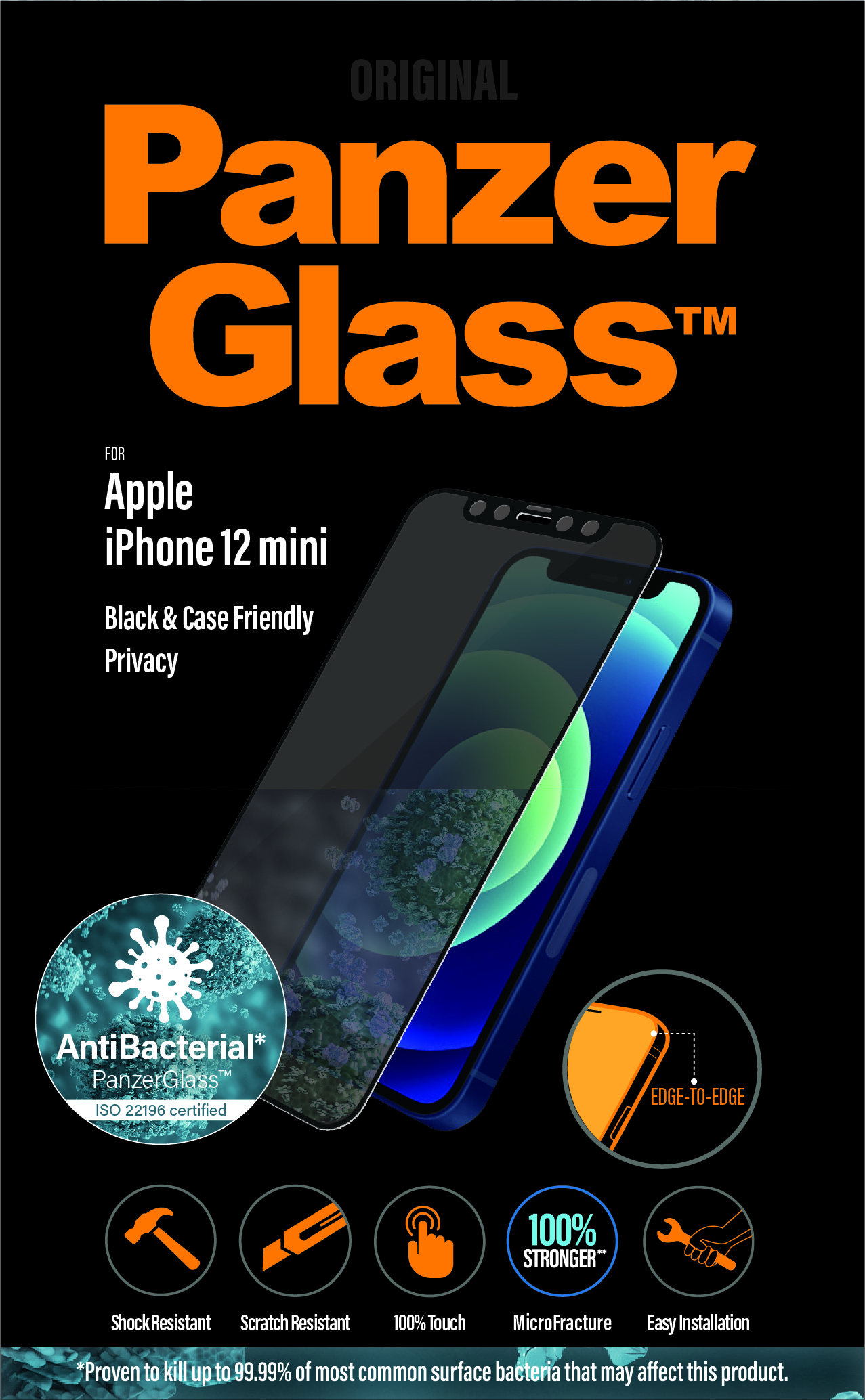 Protector de ecran de privacy PanzerGlass Apple iPhone 12 Mini | De la margine la margine thumb