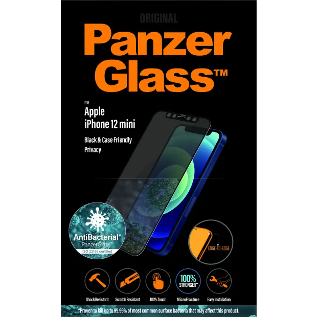 Protector de ecran de privacy PanzerGlass Apple iPhone 12 Mini | De la margine la margine