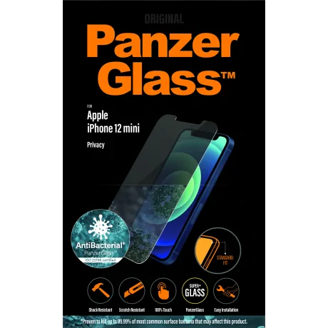 Protector de ecran de privacy PanzerGlass Apple iPhone 12 Mini | Potrivire standard