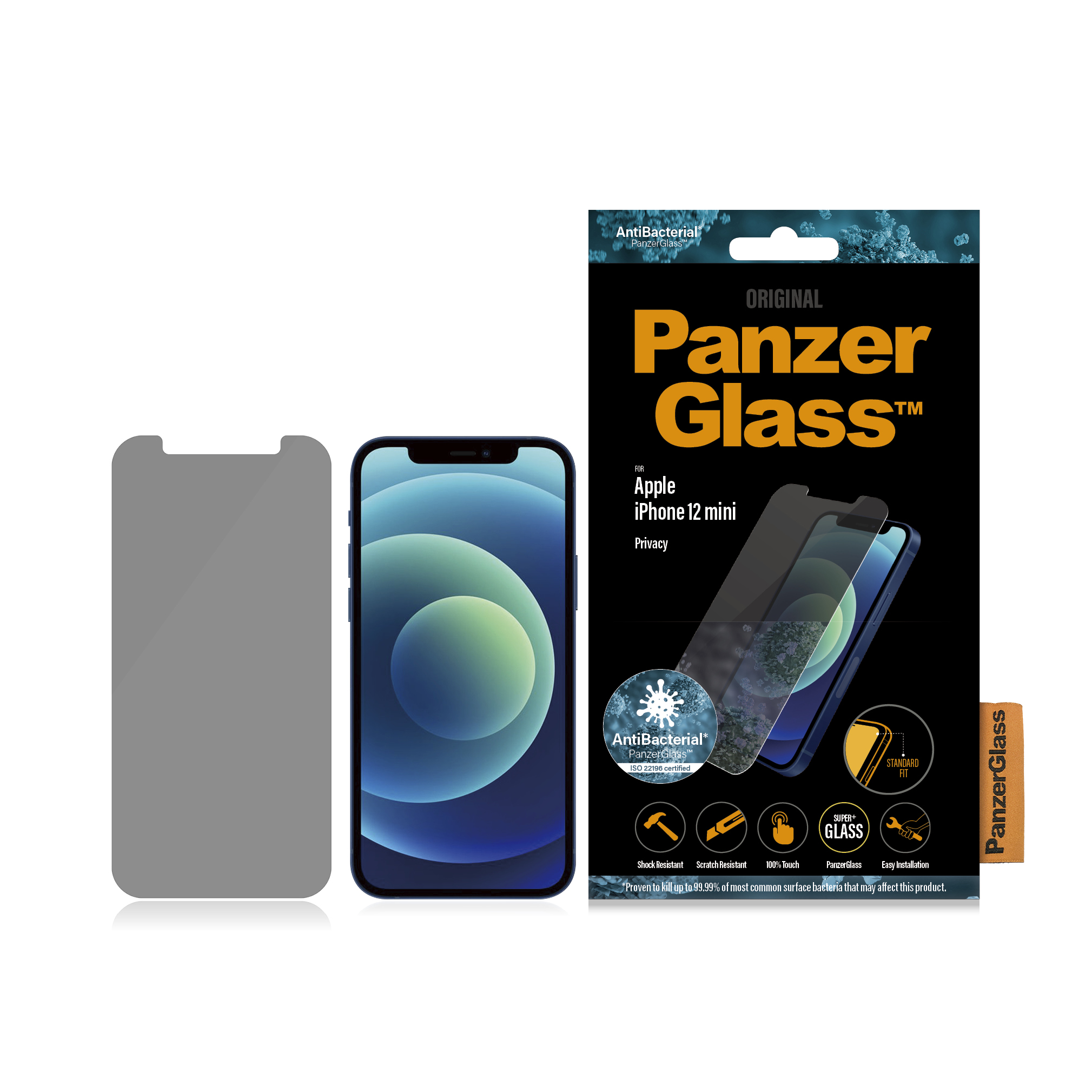 Protector de ecran de privacy PanzerGlass Apple iPhone 12 Mini | Potrivire standard thumb