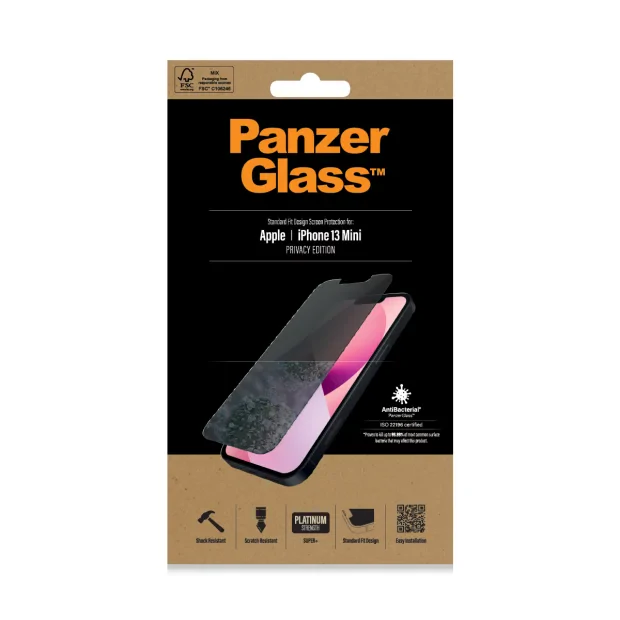 Protector de ecran de privacy PanzerGlass Apple iPhone 13 Mini | Potrivire standard