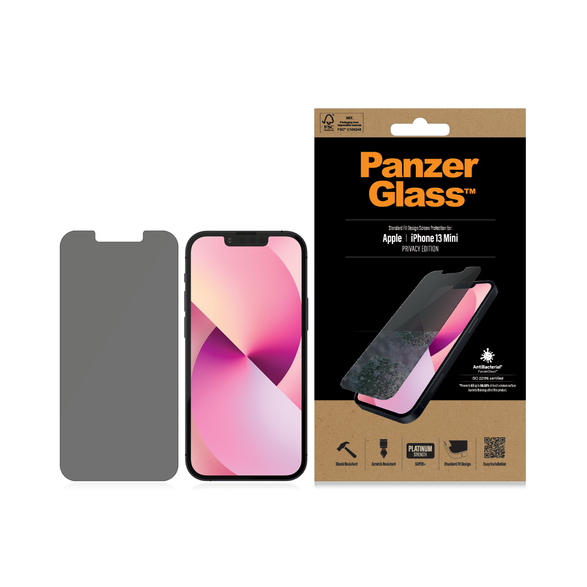 Protector de ecran de privacy PanzerGlass Apple iPhone 13 Mini | Potrivire standard thumb