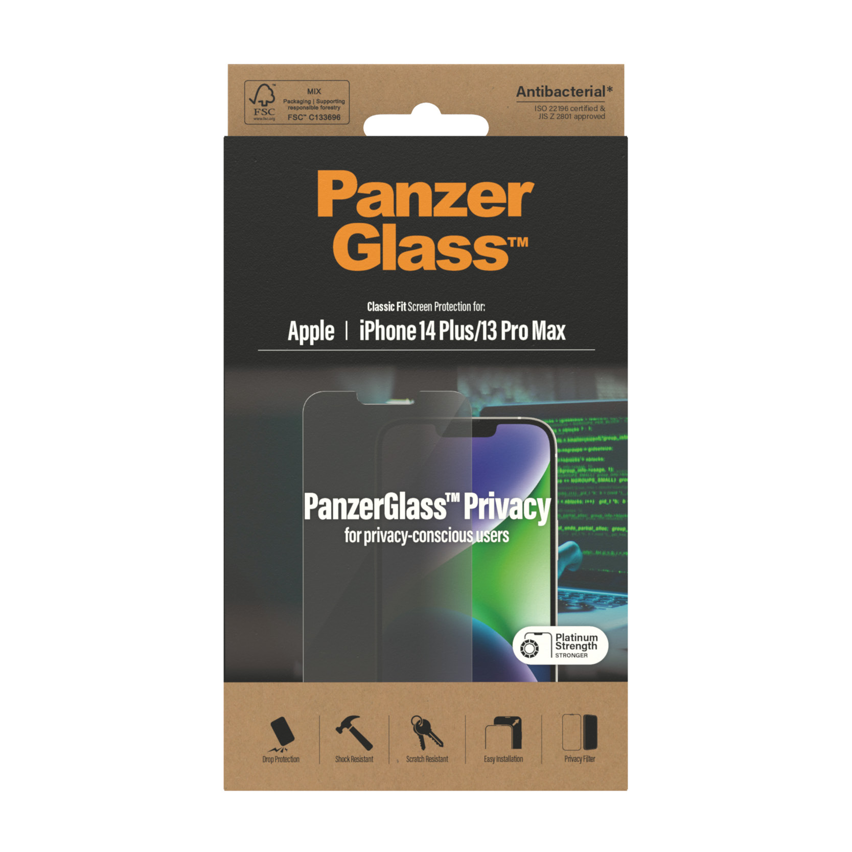Protector de ecran de privacy PanzerGlass Apple iPhone 14 Plus |13 Pro Max| Fit clasic thumb