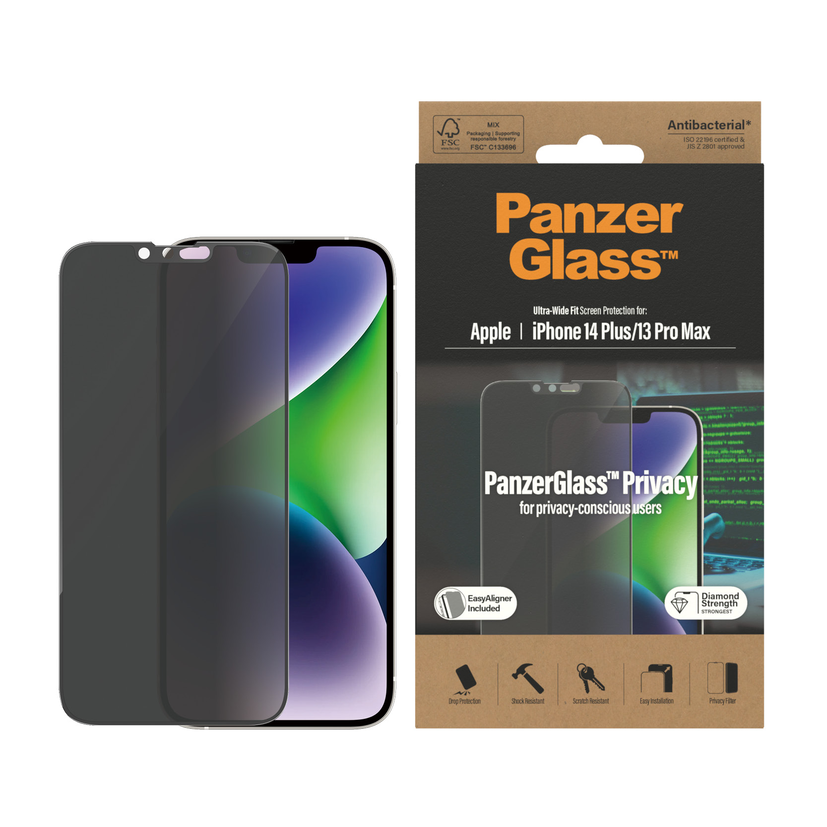 Protector de ecran de privacy PanzerGlass Apple iPhone 14 Plus | 13 Pro Max | Potrivire ultra-larga cu. EasyAligner thumb