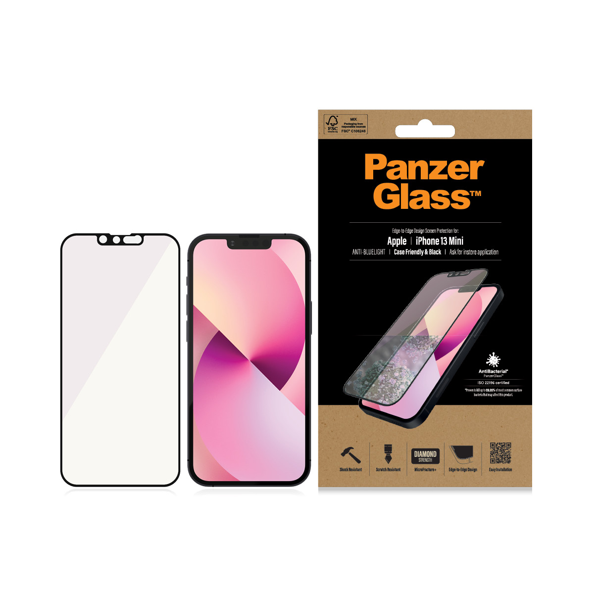 Protector de ecran PanzerGlass anti-lumina albastra Apple iPhone 13 Mini | De la margine la margine thumb