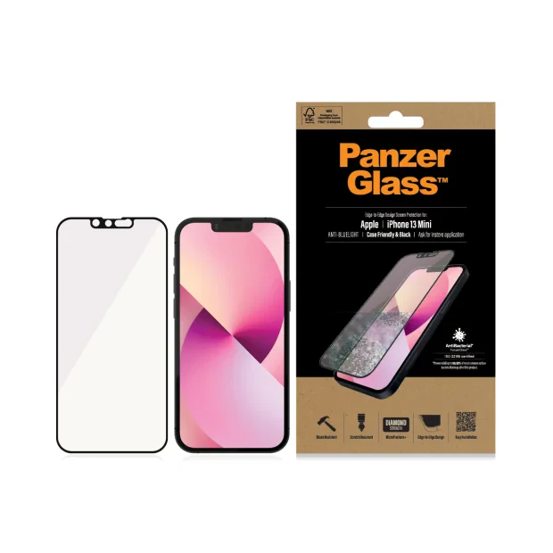 Protector de ecran PanzerGlass anti-lumina albastra Apple iPhone 13 Mini | De la margine la margine