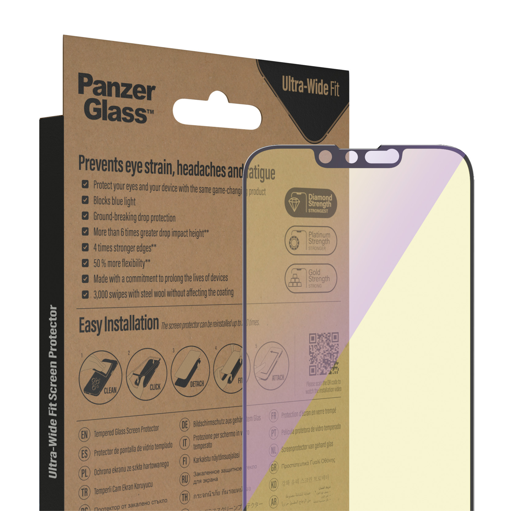 Protector de ecran PanzerGlass anti-lumina albastra Apple iPhone 14 | 13 | 13 Pro | Potrivire ultra-larga cu. EasyAligner thumb