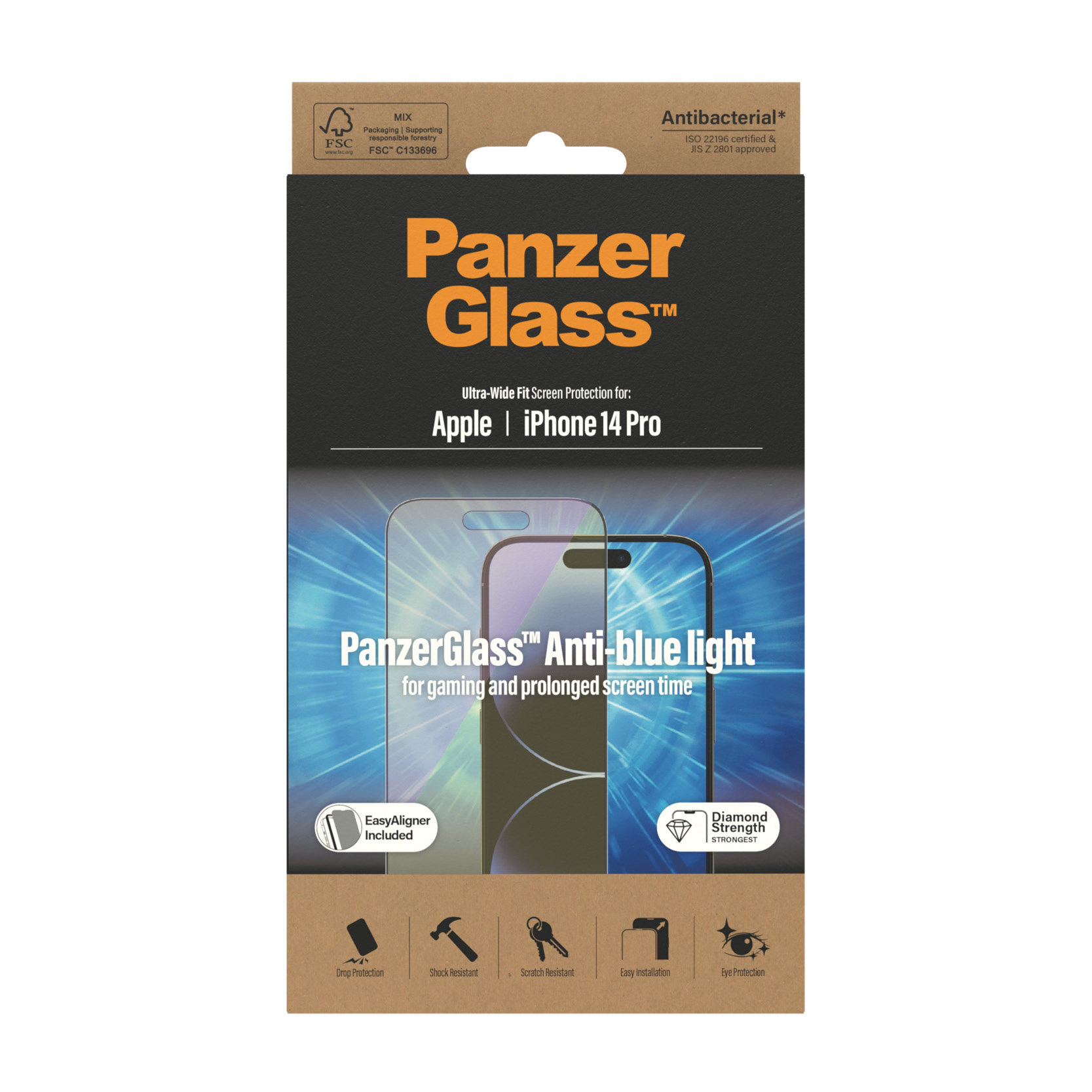 Protector de ecran PanzerGlass anti-lumina albastra Apple iPhone 14 Pro | Potrivire ultra-larga cu. EasyAligner thumb