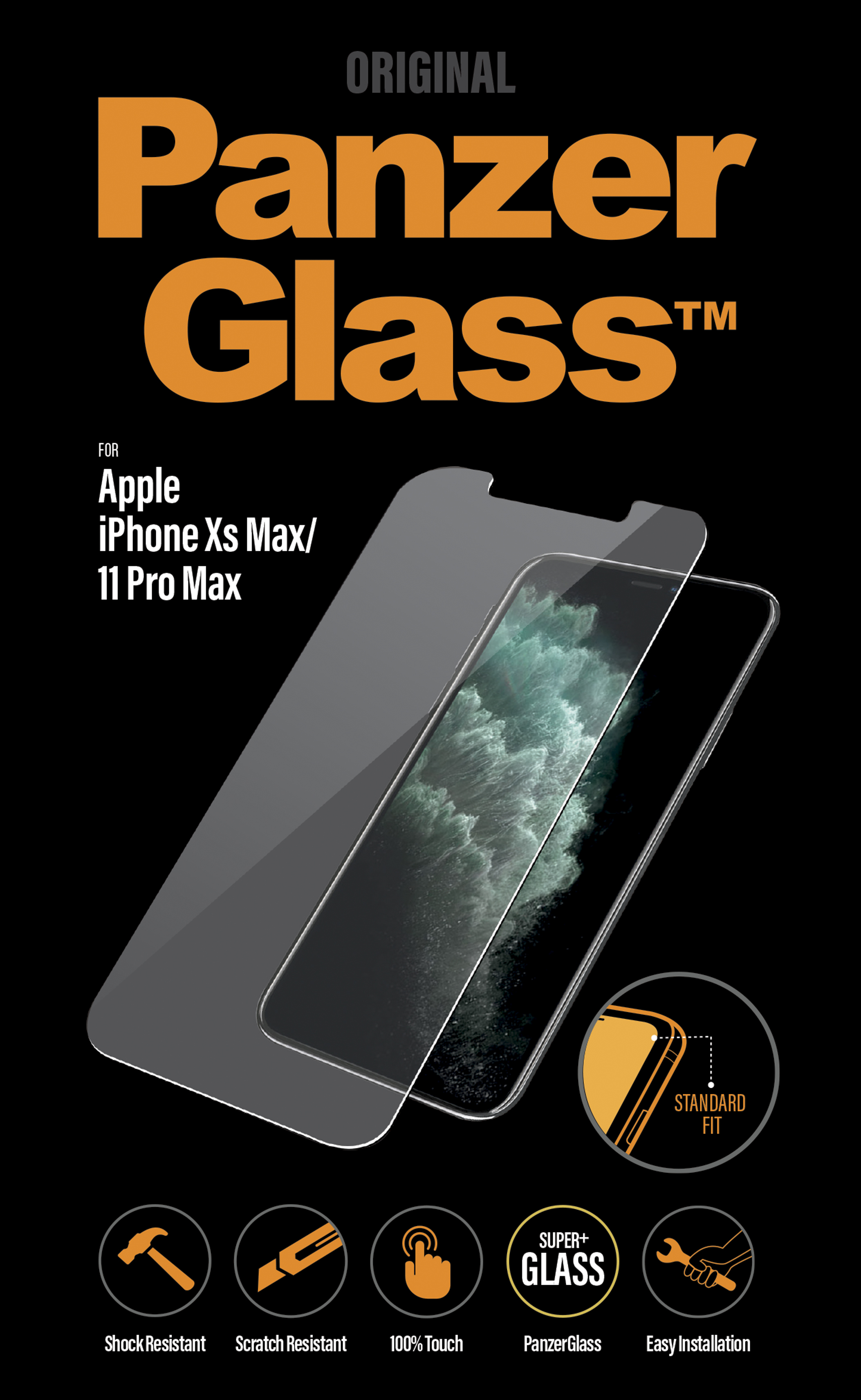 Folie Sticla PanzerGlass pentru iPhone XS Max/11Pro Max  Rama Negru thumb