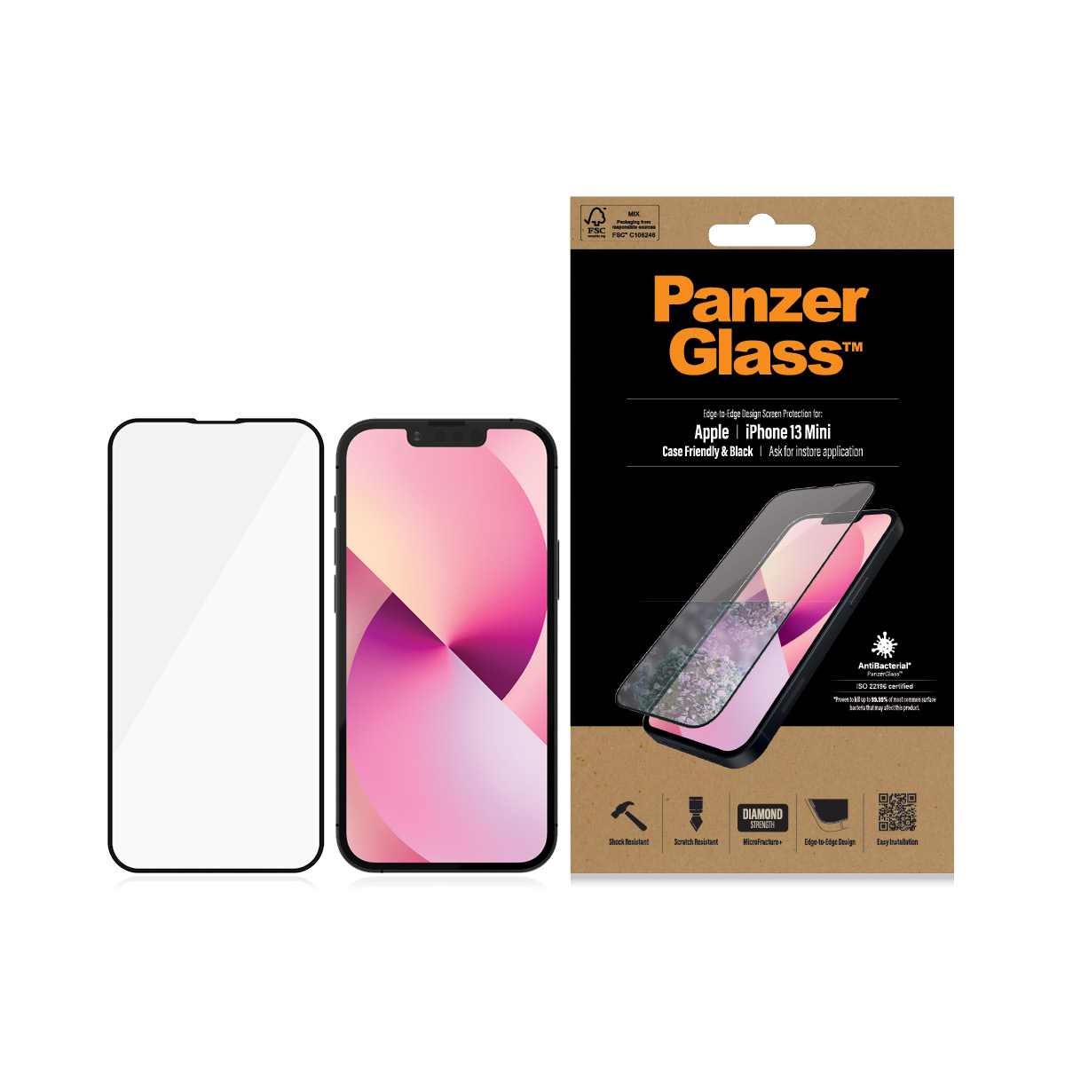 Protector de ecran PanzerGlass Apple iPhone 13 Mini | De la margine la margine thumb