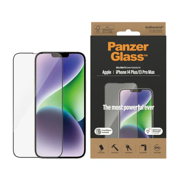 Protector de ecran PanzerGlass Apple iPhone 14 Plus | 13 Pro Max | Potrivire ultra-larga cu. EasyAligner