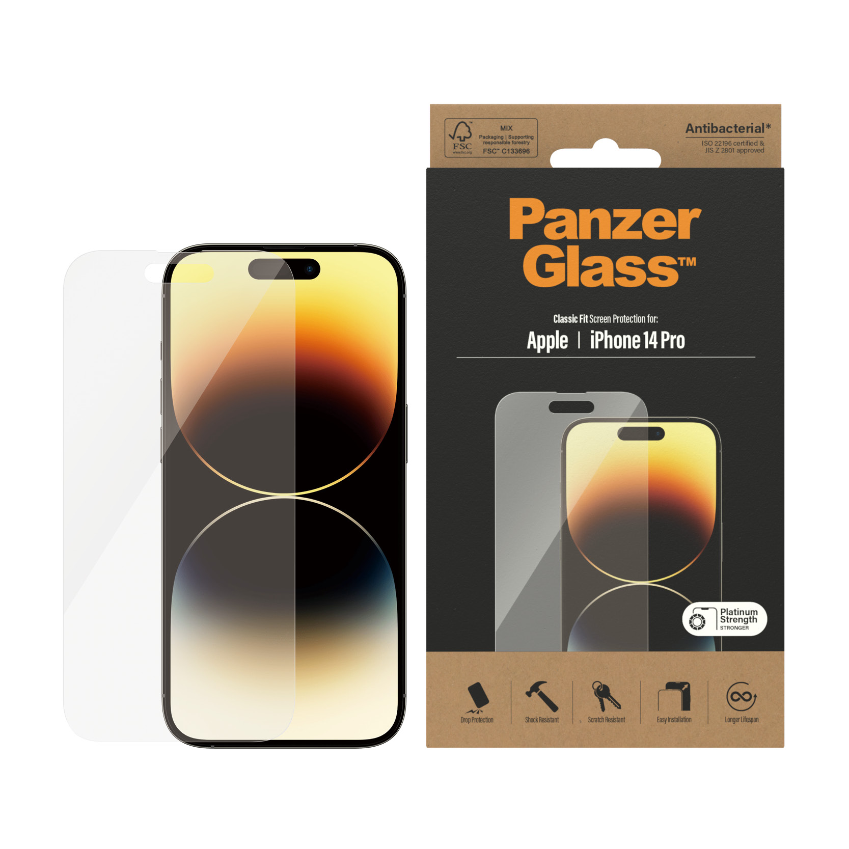 Protector de ecran PanzerGlass Apple iPhone 14 Pro | Fit clasic thumb