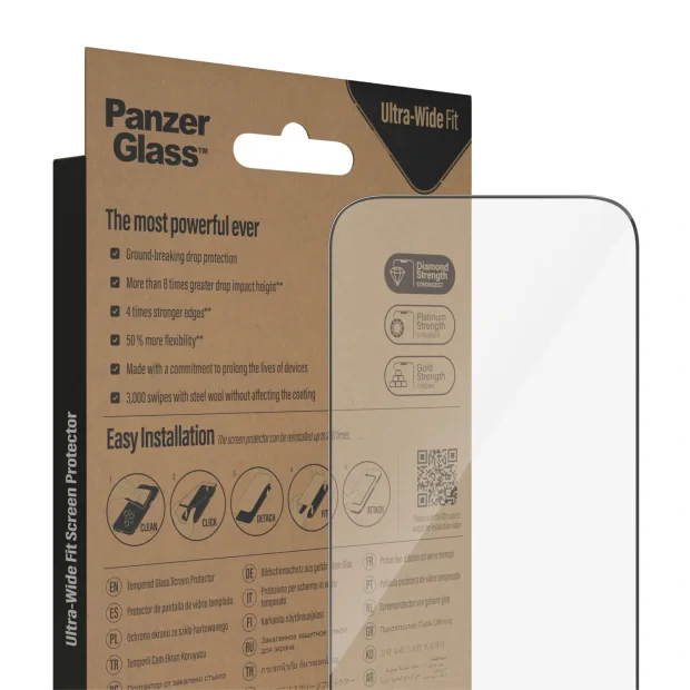 Protector de ecran PanzerGlass Apple iPhone 14 Pro | Potrivire ultra-larga cu. EasyAligner