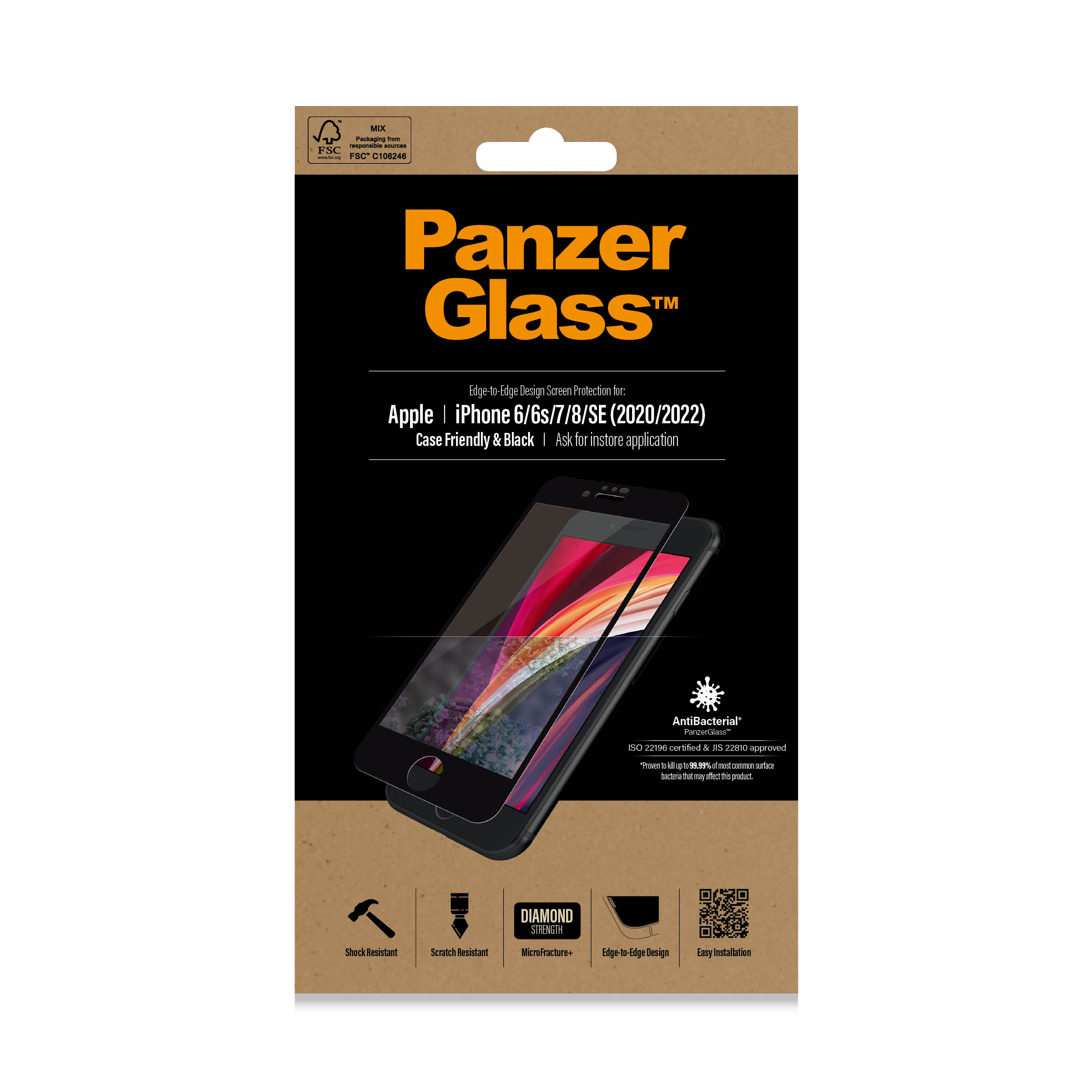 Protector de ecran PanzerGlass Apple iPhone 8 | 7 | 6s | 6 | SE (2020/2022) | De la margine la margine thumb