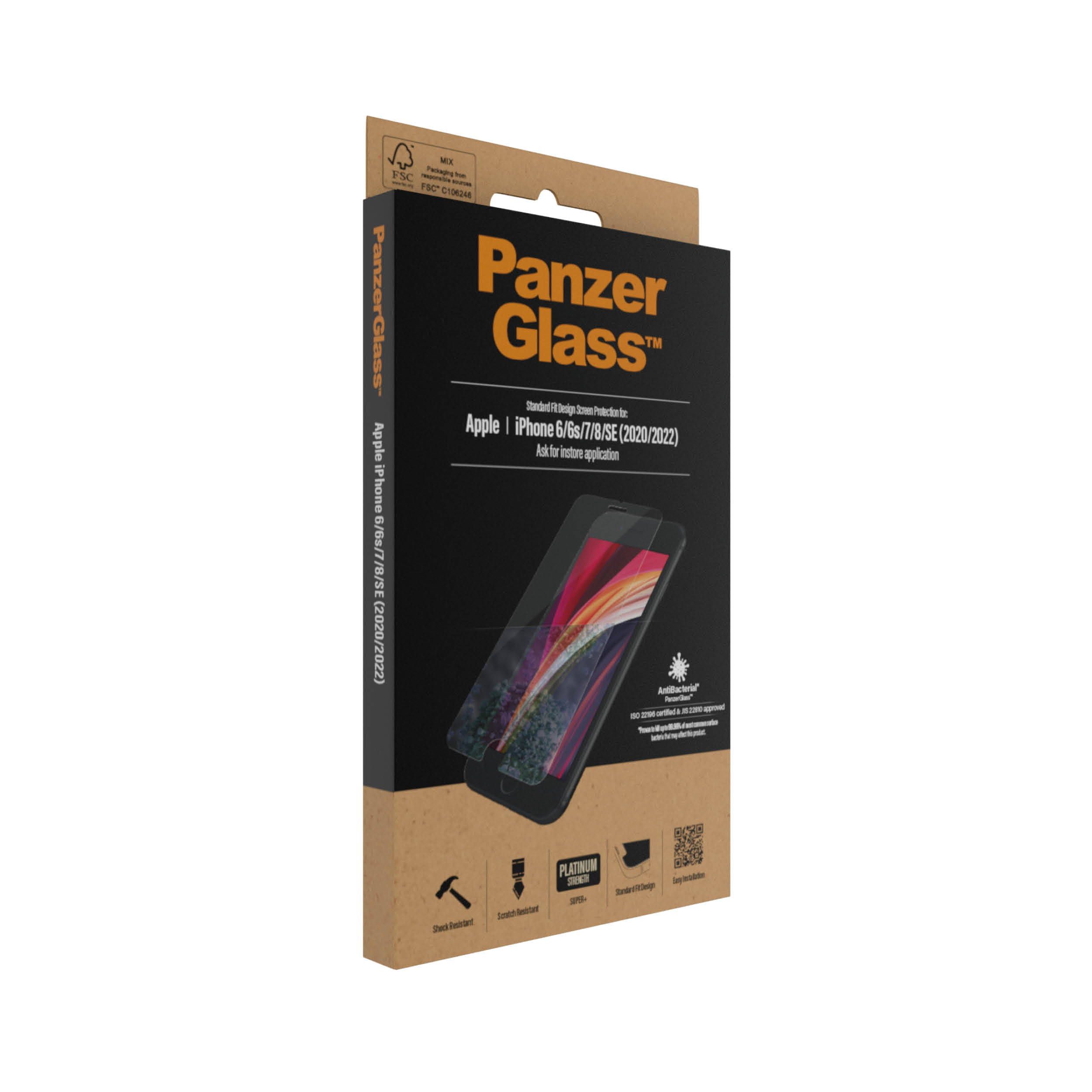 Folie Sticla PanzerGlass pentru iPhone 6/6s/7/8/SE (2020/2022) Transparent thumb