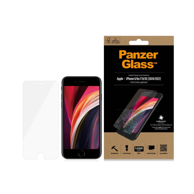 Protector de ecran PanzerGlass Apple iPhone 8 | 7 | 6s | 6 | SE (2020/2022) | Potrivire standard