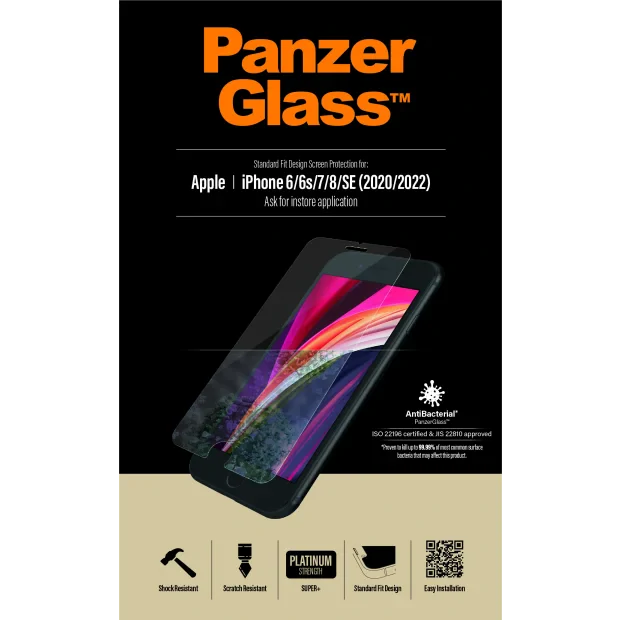Folie Sticla PanzerGlass pentru iPhone 6/6s/7/8/SE (2020/2022) Transparent