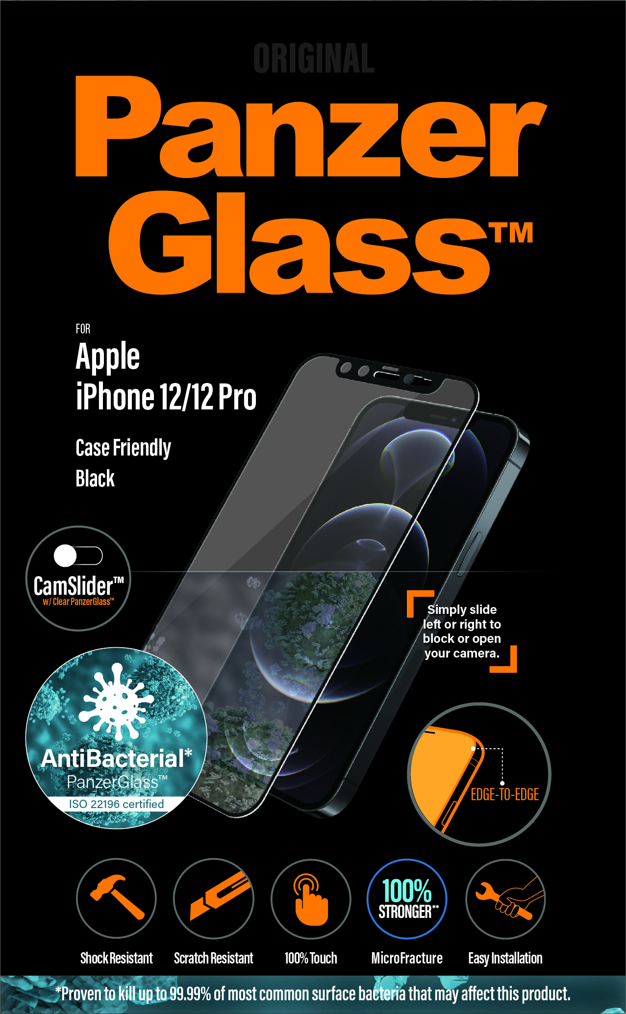Protector de ecran PanzerGlass CamSliderr Apple iPhone 12 | 12 Pro | De la margine la margine thumb