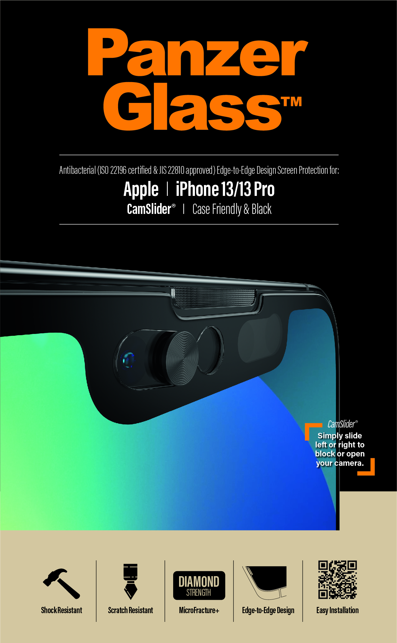 Protector de ecran PanzerGlass CamSliderr Apple iPhone 13 | 13 Pro | De la margine la margine thumb