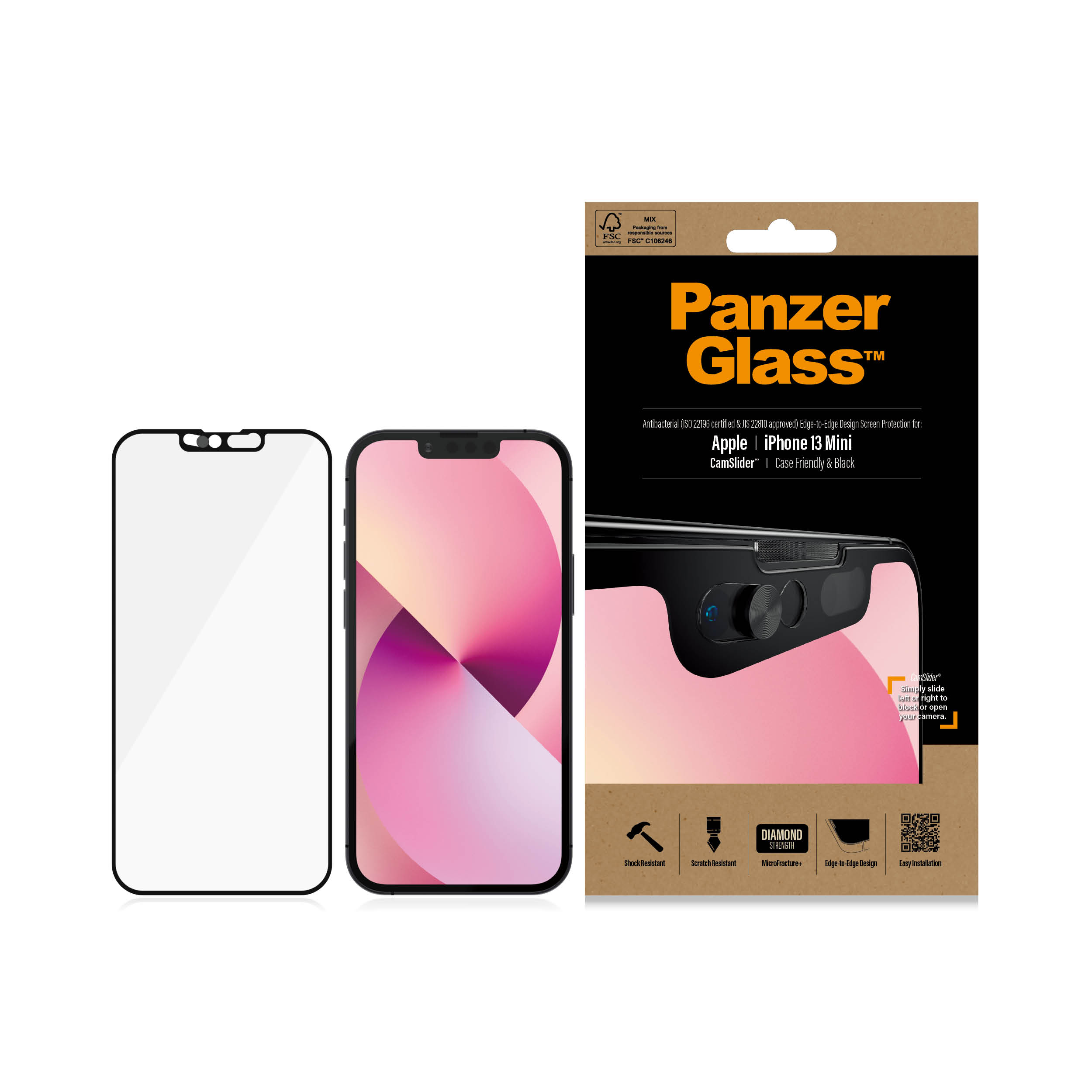Protector de ecran PanzerGlass CamSliderr Apple iPhone 13 Mini | De la margine la margine thumb