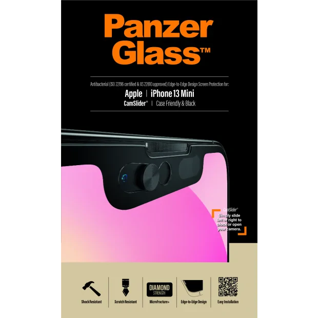 Protector de ecran PanzerGlass CamSliderr Apple iPhone 13 Mini | De la margine la margine