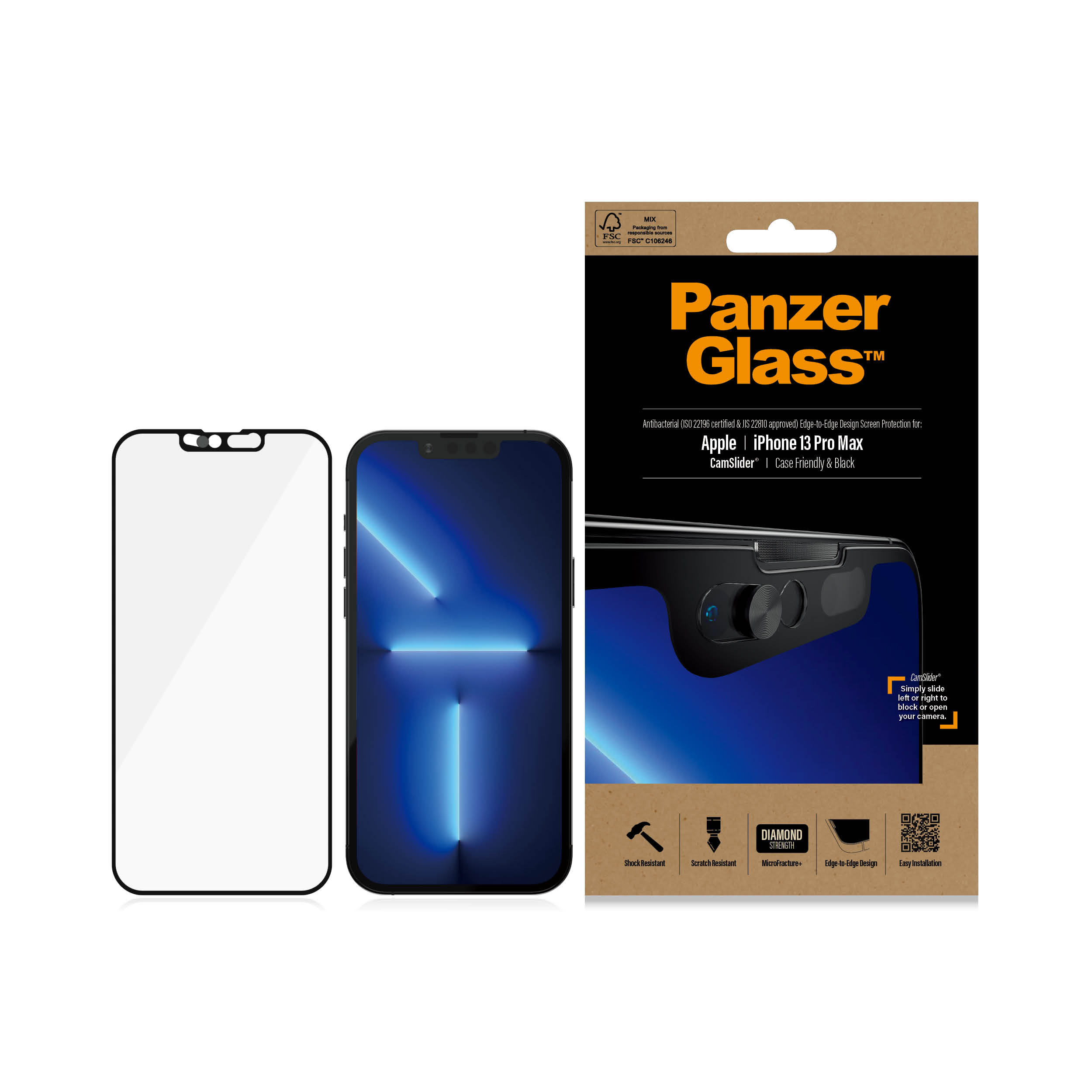 Protector de ecran PanzerGlass CamSliderr Apple iPhone 13 Pro Max | De la margine la margine thumb