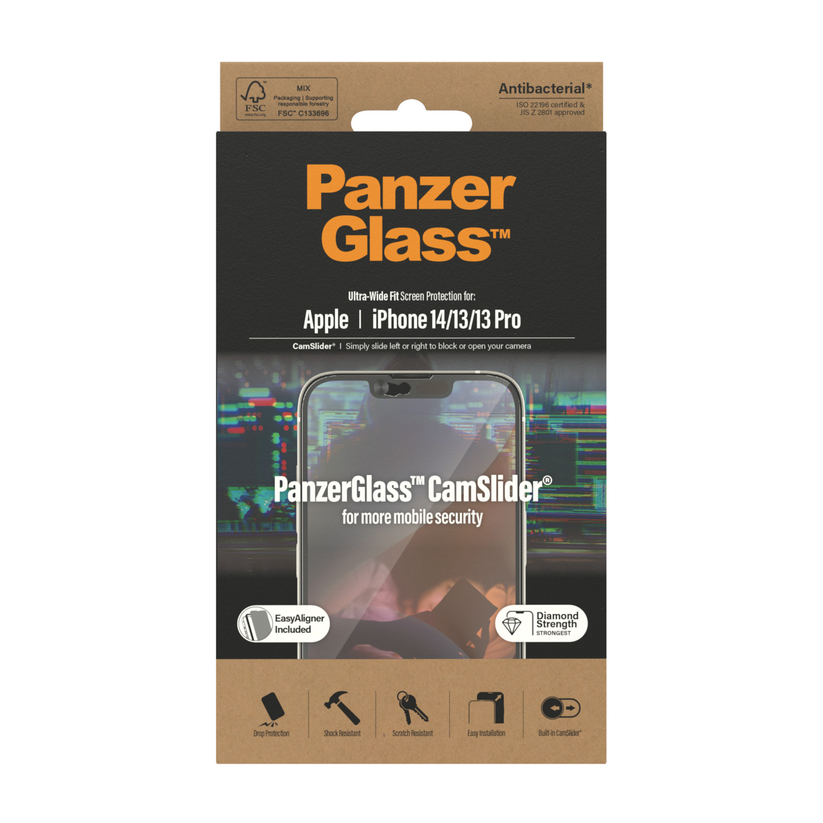 Protector de ecran PanzerGlass CamSliderr Apple iPhone 14 | 13 | 13 Pro | Potrivire ultra-larga cu. EasyAligner thumb