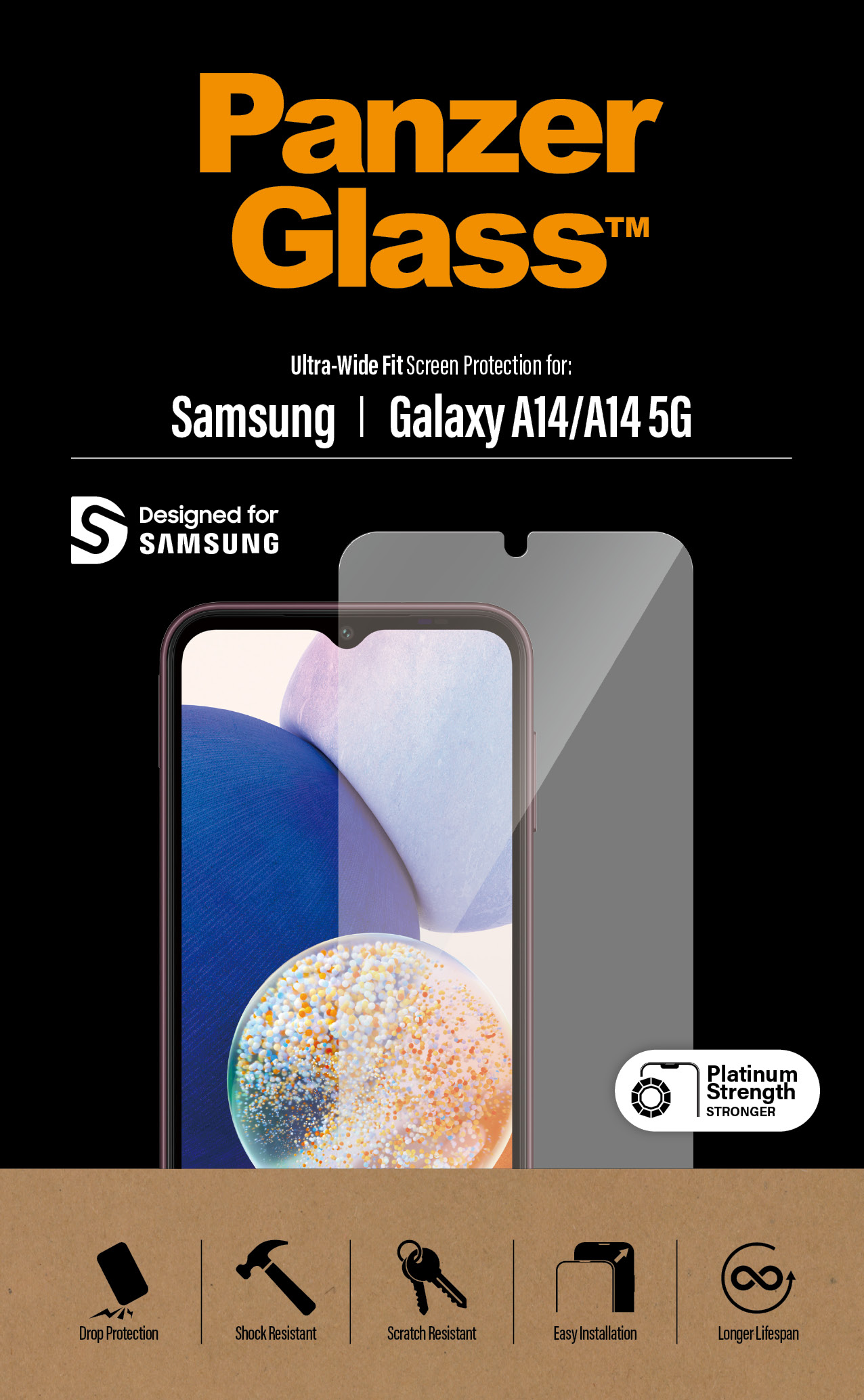 Protector de ecran PanzerGlass Samsung Galaxy A14 | A14 5G | Potrivire ultra-larga thumb