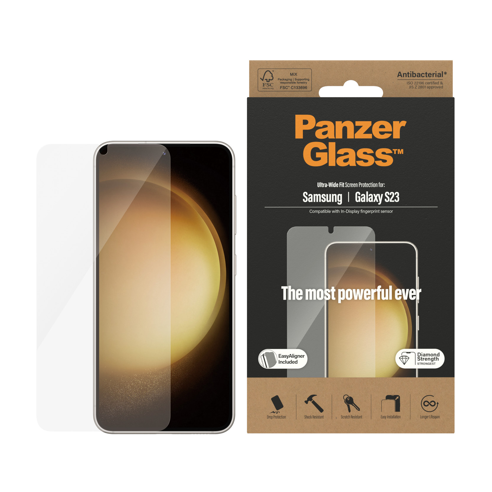 Protector de ecran PanzerGlass Samsung Galaxy S23 | Potrivire ultra-larga cu. EasyAligner thumb